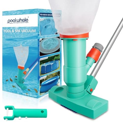 Premium Pool Vacuum Jet Underwater Cleaner, 3 Scrub Brushes, 2 Fine Mesh Bags, 6 Section Telescopic Pole of 56.5" and Handle - for Above Ground Pools,Spas & Ponds