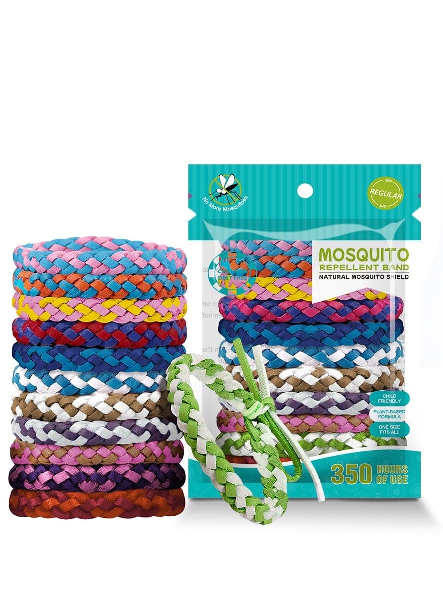 10-Piece Mosquito Repellent Bracelets, Plant Essential Oil Anti-Mosquito Leather Braided Bracelet