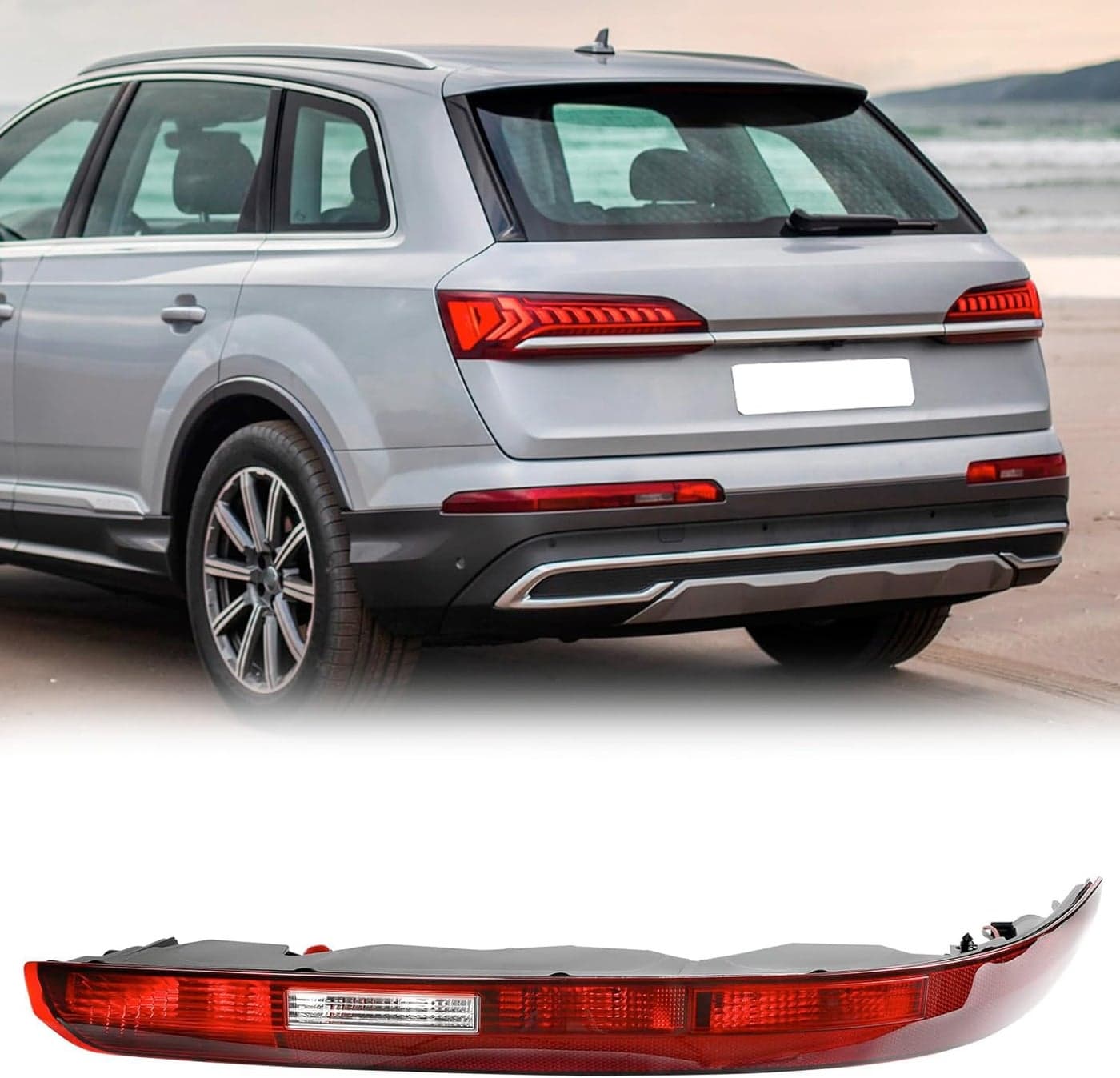KAKSEY Rear Bumper Reflector Tail Light Fog Lamp Compatible with Audi Q7 2016 2017 2018 2019 2020 2021 2022 Replace 4M0945095A Left Driver Side