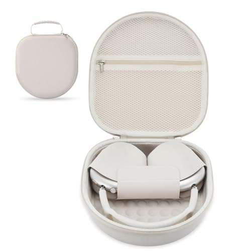 Case for Apple Airpods Max 2/ Airpods Max Headphones, Travel Portable Headphone Hard Case Cover Bag, Mesh Pouch with Zipper for Charger and Accessories (Starlight)