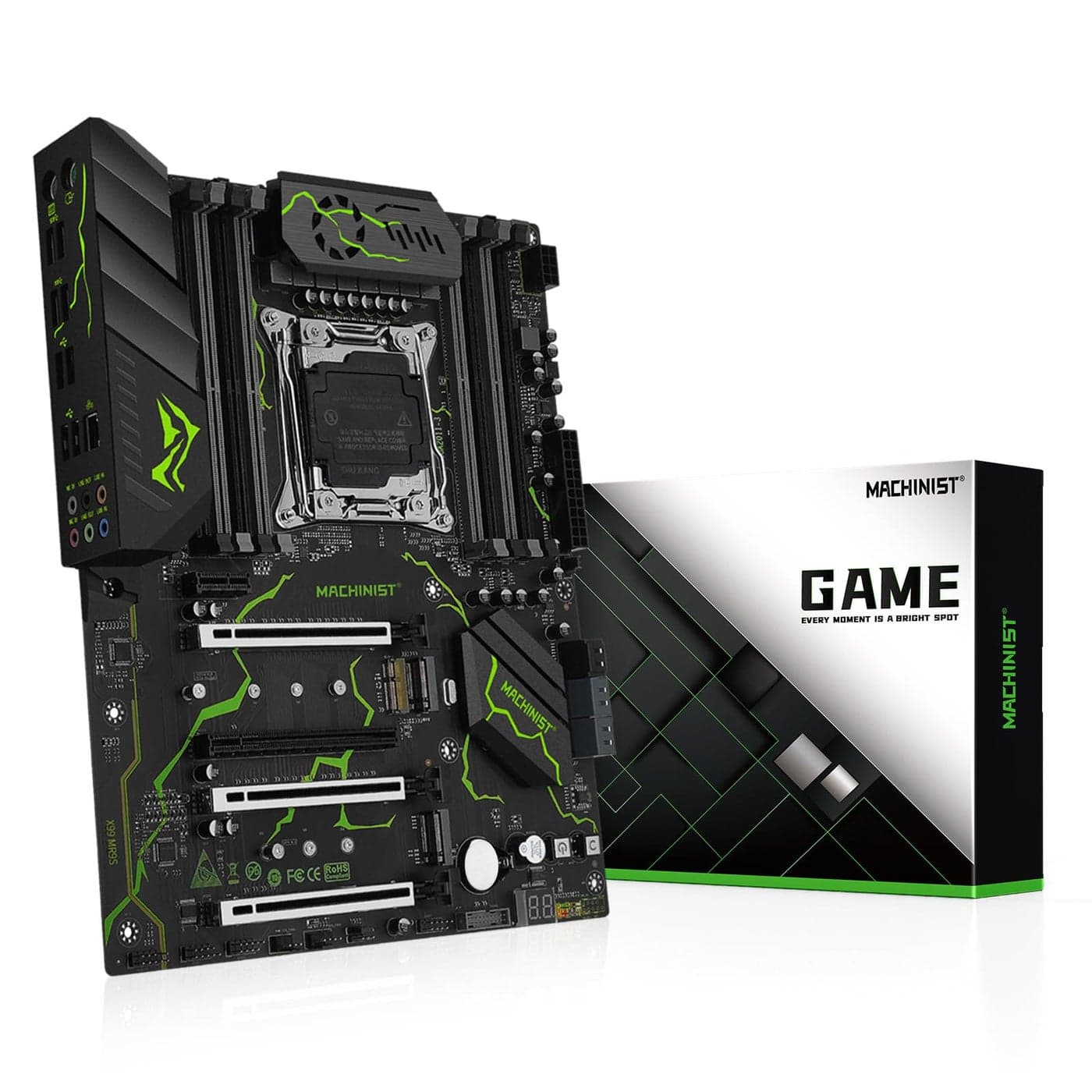 MACHINIST LGA 20113 Motherboard Intel X99 Intel 5th6th Gen Server Motherboard ATX PCIe 30 DDR4 NVMESATA M2 OneKey BootRestart SATA 6Gbs for Xeon E5 V3V4 Core i7 Series MR9S