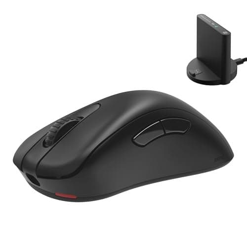 BenQ Zowie EC2-DW Wireless Ergonomic Gaming Mouse for Esports (Medium)| 60g Lightweight| 4000Hz Polling Rate with Enhanced Receiver|Driverless Plug & Play - 7 Buttons|PAW 3950 Sensor|Extra Skates