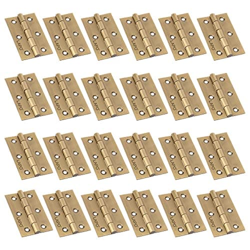 LAPO Stainless Steel Hinges, 3 Inch x 14 Gauge/1.5mm Strong Build Butt Door Hinges, Soft Movement, Used for Window & Cabinet Doors, 5 Years Warranty, Antique Finish, Pack of 24