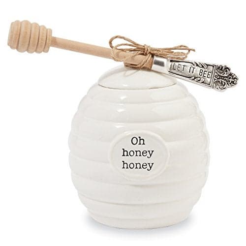 Mud Pie Honey Pot Serving Set, White