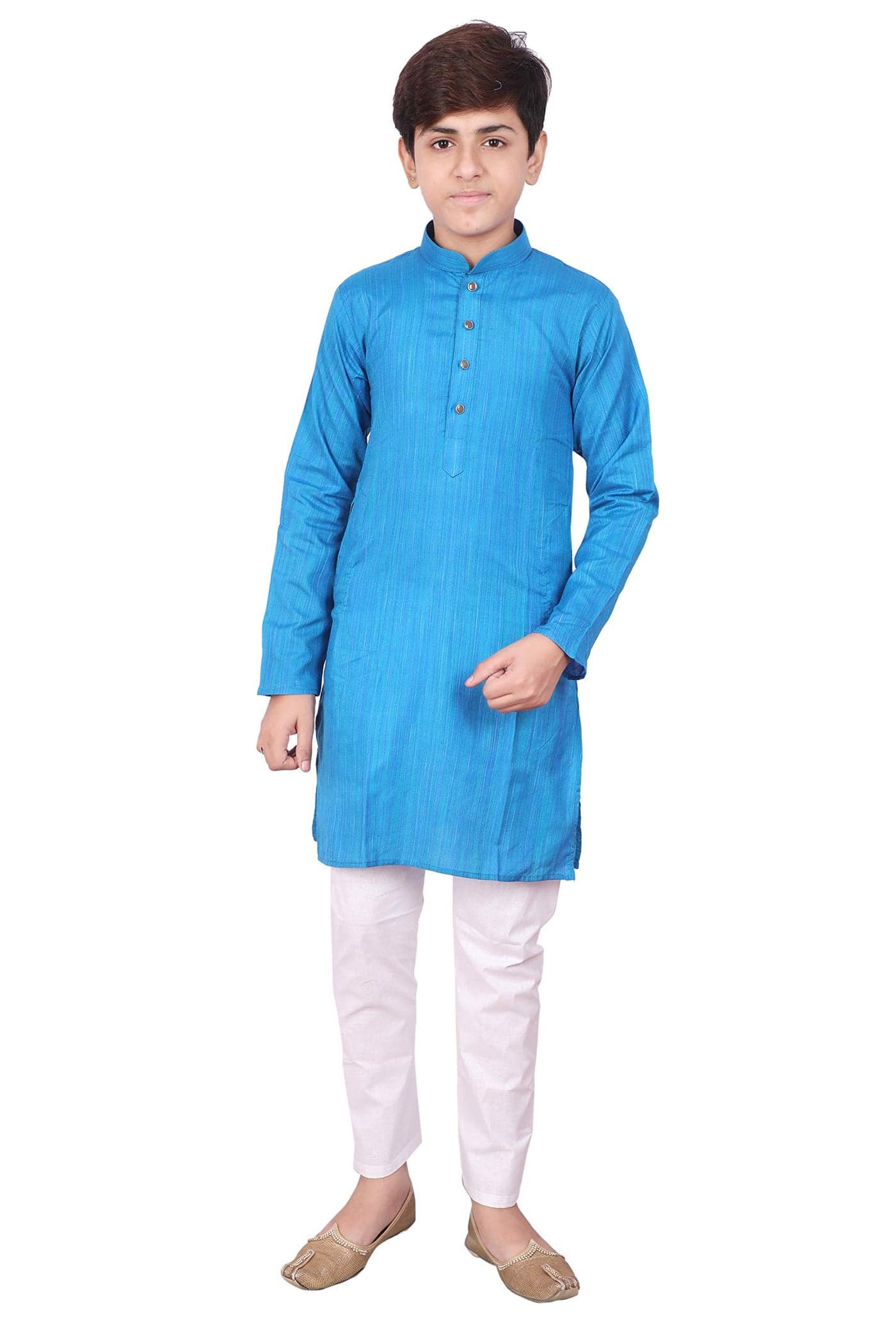 Pro-Ethic Style Developer Indian Cotton Kurta Set For Boys | Traditional Kids Ethnic Wear | Pack of 1 (blue, S-114) (9-10 Y)