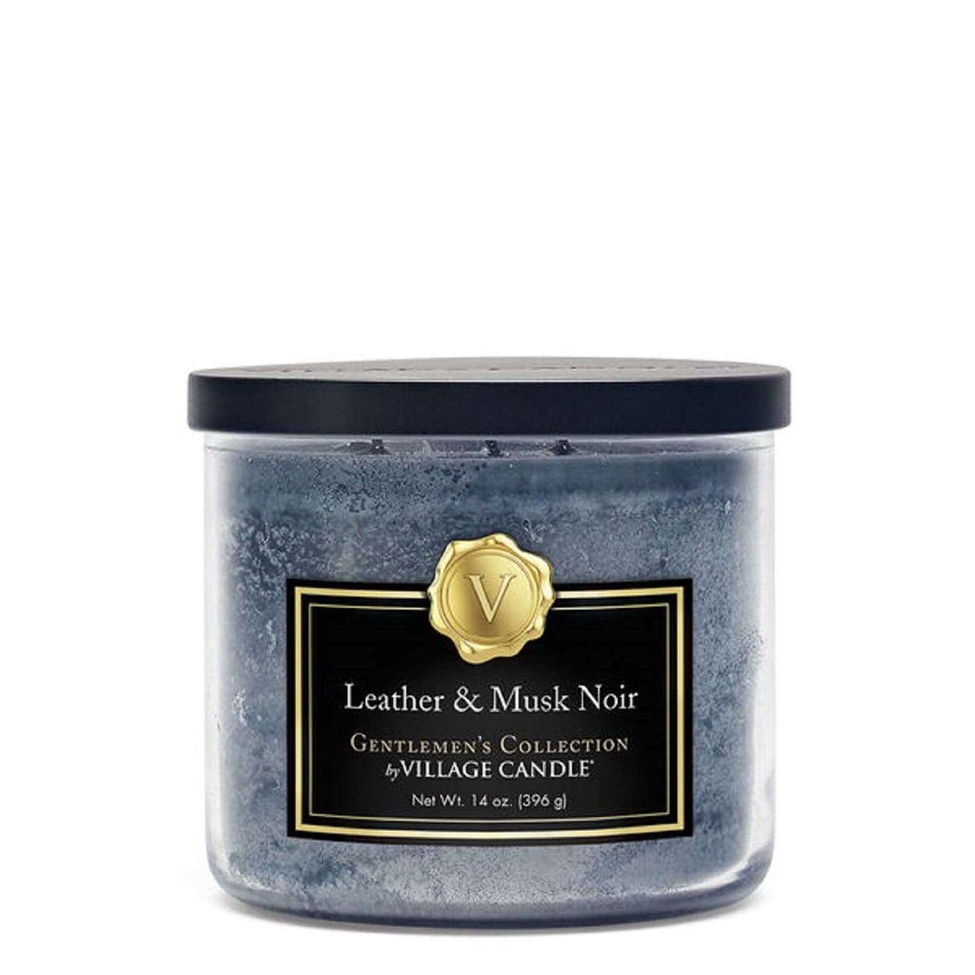 Village Candle Leather Musk Noir Medium Bowl 14oz Black 1 count