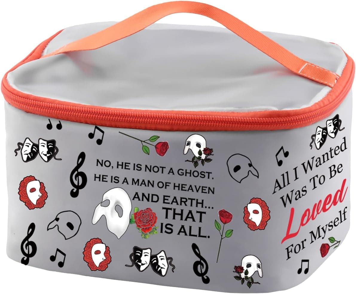 PXTIDY Opera Phanto Drama Cosmetic Case Broadway Musical Gift Phantom's Mask Theatre Bag Phantom Musical Gift