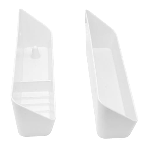 Baudelun 11 inch Tip Out Sink Tray, 2 Pack Molded Sink Front Tip-Out Trays with Mounting Screws, Pull Out Shelf Home White Organizer, White