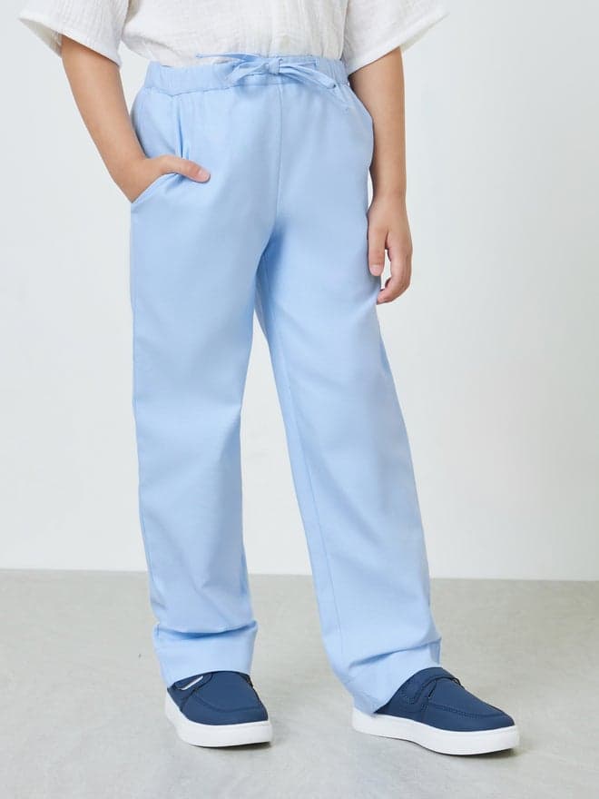 Styli Boys Solid Pants with Drawcord and Side Pocket