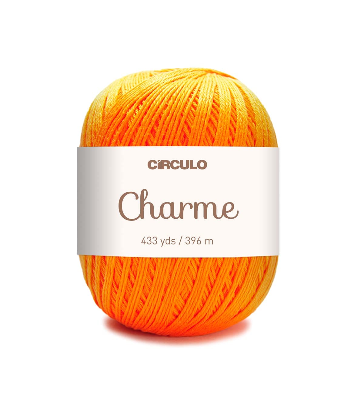 Circulo Charme Yarn for Crochet and Knitting - 433 yds - 100% Mercerized Brazilian Virgin Cotton - Soft Sport Weight - Color 4456 - Orange