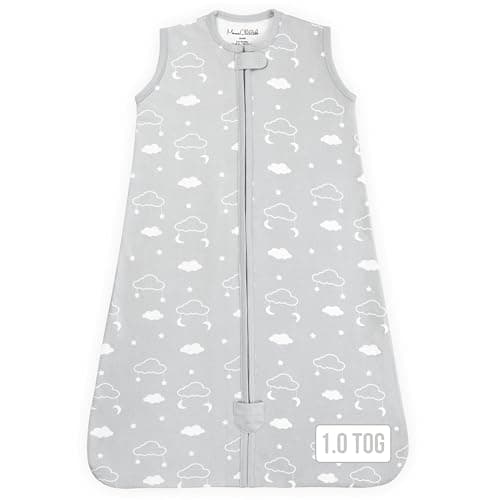Baby Sleep Sack 1.0 TOG, Organic Cotton Baby Wearable Blanket with Two-Way Zipper, Swaddle Transition Baby Sleeping Bag, All-Season Sleep Sack for Newborn Infant Toddler Boy Girl, 12-18 Months, 1-Pack