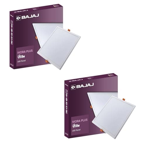 Bajaj Polycarbonate Ivora Plus LED Panel 18W CDL Square | 18W False Ceiling Light | Round LED Conceal Surface Light for Home | Cool Day Light (Pack of 2)