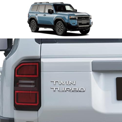 Twin-Turbo Supercharged Logo for 2024 2025 2026 Toyota Land Cruiser 250 1958 Prado Lc250 Car Rear Decoration Logo 3D Performance Badge External Modification 2026 Land Cruiser Accessories (Silver)
