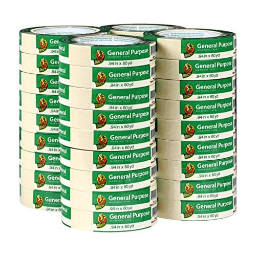 Duck Brand General Purpose Masking Tape, 0.94 Inches by 60 Yards, Beige, 36 Rolls per Pack (286655)