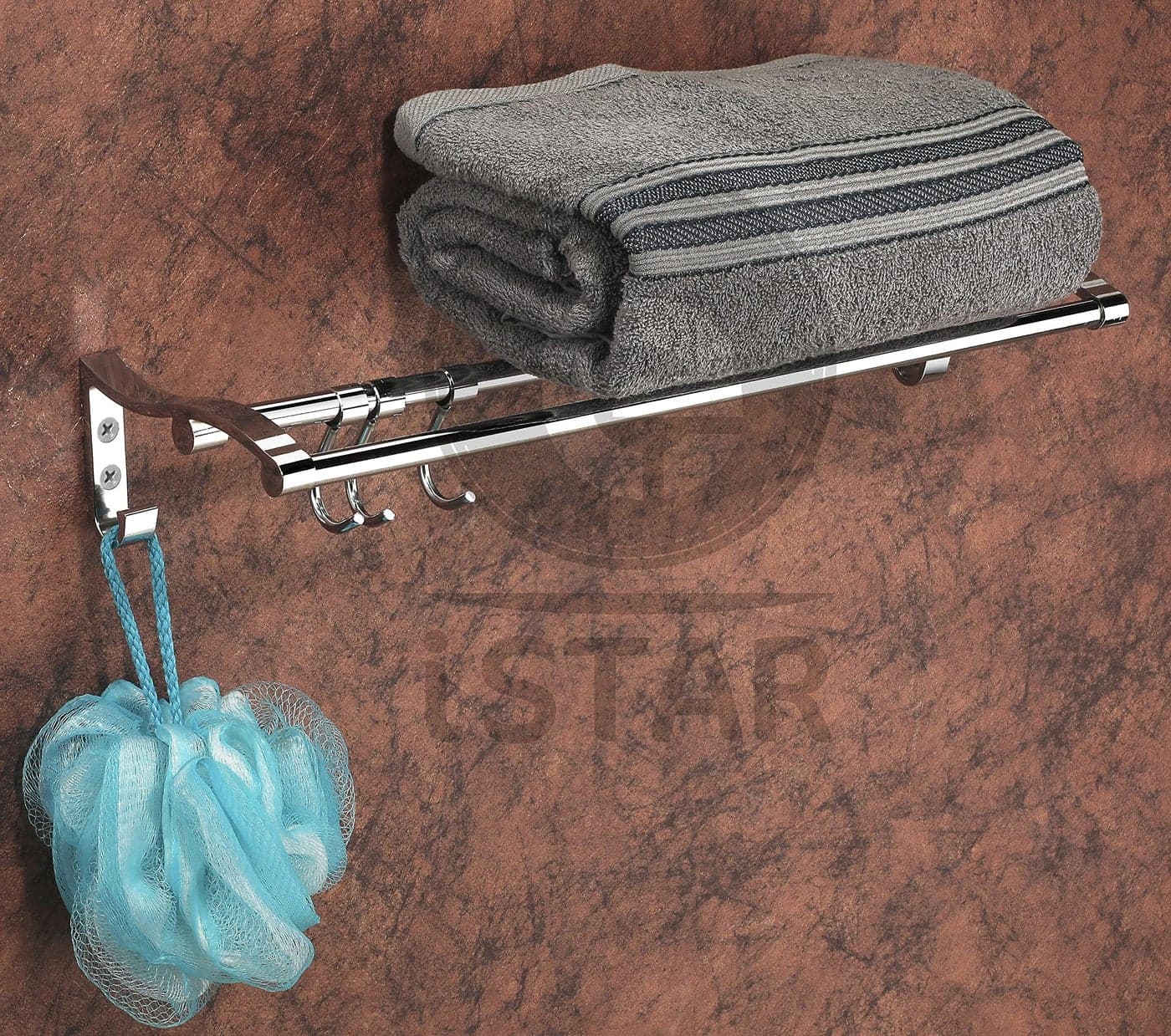 iSTAR New Look Double Rod Towel Rod Silver Towel Holder 24 inch Longer 2 Bar Towel Rod, Stainless Steel
