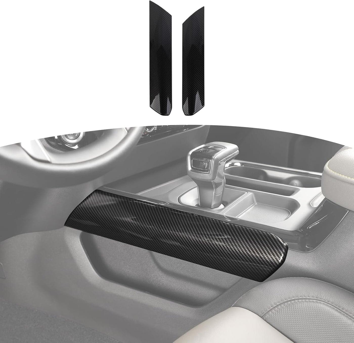 RT-TCZ Carbon Fiber Center Console Side Panel Trim for Chevy Silverado 2022-2023 - 2pcs