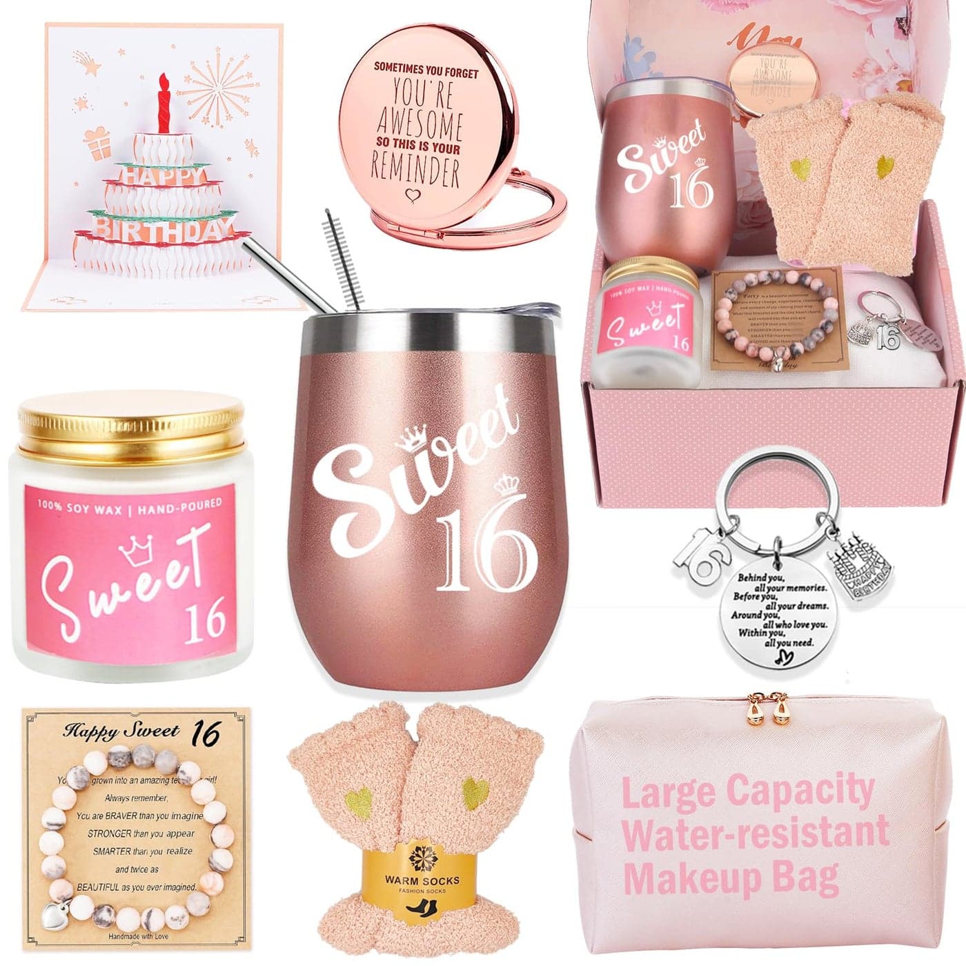 Sweet 16 Birthday Gifts For Girls Happy 16th Birthday Gifts for GirlsGifts for 16 Year Old Girl Best Friends Female Daughter Sister Her Girlfriend Coworker Birthday Unique