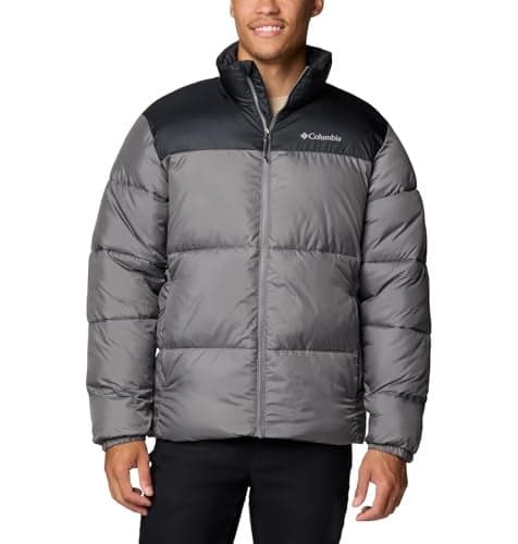 Columbia Men's Puffect III Jacket, City Grey/Black, Small