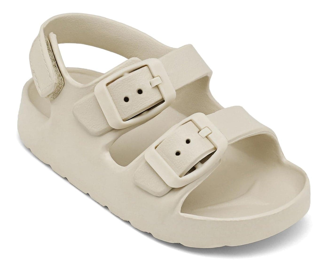 ChayChax Toddler Boys Girls Double Buckle Sandals Children's Adjustable Back Strap Water Sandal, Beige, 11 Toddler