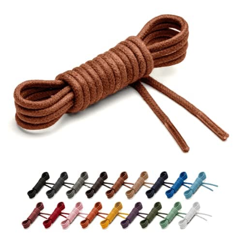 Benchmark Basics Walnut 27" Round Waxed Cotton Shoelaces | 2mm (5/64”) Width (27 Inches, Walnut)