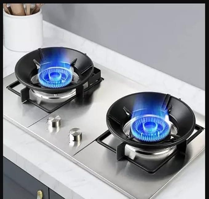 Wrishay Gas Saver Burner Stand Gas Stove Burner Stand Max Gas Savior Gas Stand for Gas Stove Gas Saver Burner Gas Saving Burner Stand Gas Energy Saver Pack of 2 Black