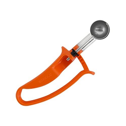 Zeroll 2100 Universal Standard Length EZ Disher Food Portion Control Scoop Designed for Right or Left Hand Use Dishwasher Safe NSF Approved, 1 3/26-Inch, Orange