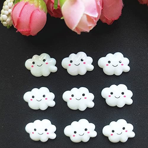 40pcs Resin Flatback Lovely White Clouds Flatback Scrapbooking Embellishments DIY Scrapbooking Craft Accessory