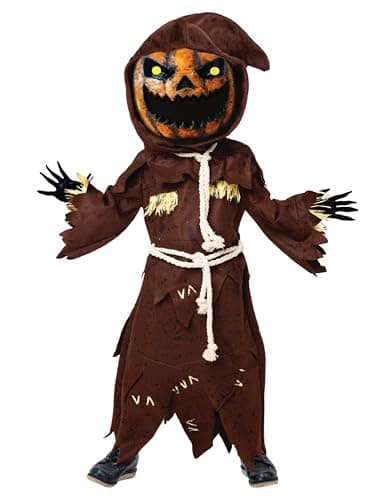 Spooktacular Creations Scary Scarecrow Costume for Kids Halloween Costume for Boys wPumpkin Head Pumpkin Outfit for Boys