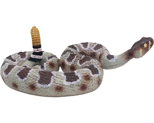GeminiGenius Rattlesnake Toy for Kids Snake Habitat Reptile Toy Rattler Animal Action Figure Desert Animal Toys Halloween Prop Kids Gifts