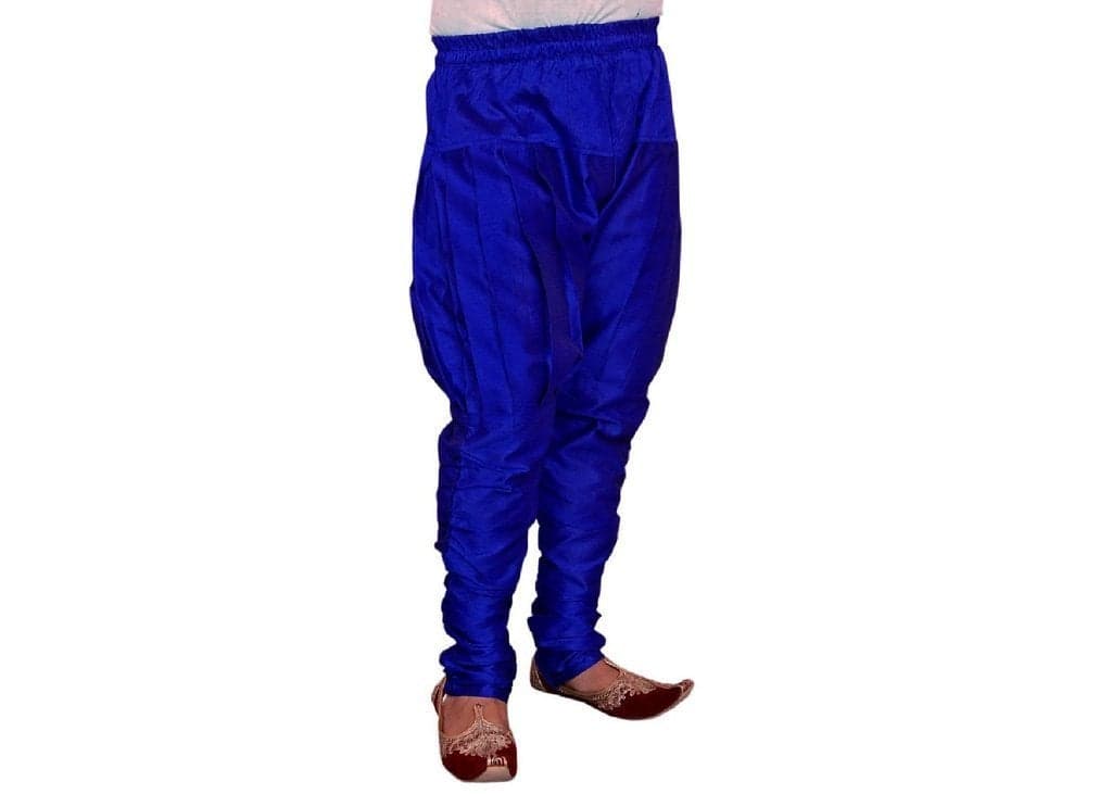 Royal Kurta Men's Art Silk Fine Quality Ready to Wear Harem Pant's for Men-Free Size Blue