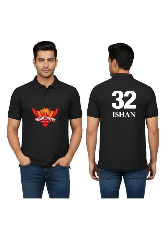 Hyderabad Cricket Men's Dry-Fit Polo Neck T-Shirt|Tshirt With Cap|Soft&Breathable Sportswear For Cricket Lovers|Wear It For Games — M