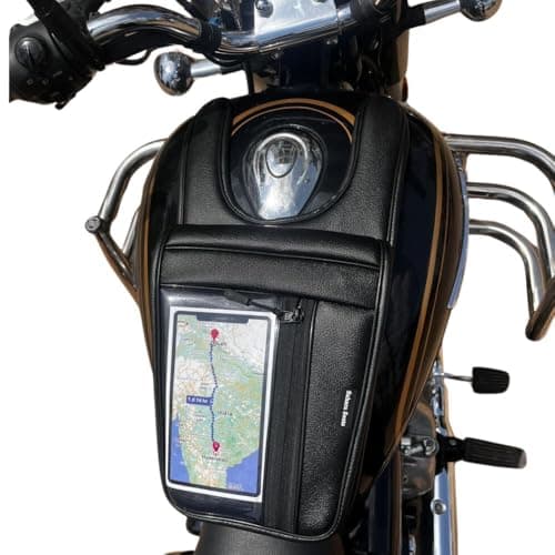 Sahara Seats Compatible with New Bullet 350/500 Half Pocket Tank Cover with Mobile Holder