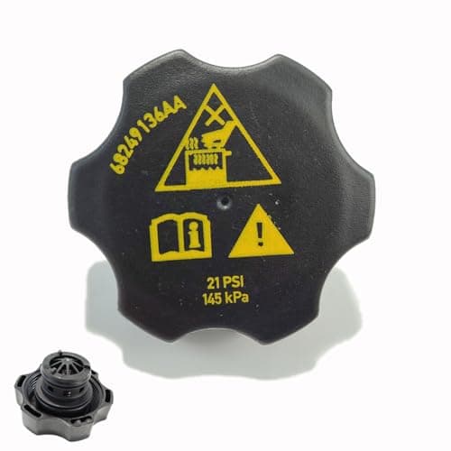 JkorkM 68442532AA Radiator Coolant Cap, 68249136AA Coolant Reservoir Cap Replacement For 2014-2021 Jeep Cherokee 2015-2021 Jeep Renegade 2016-2021 Dodge Durango, OEM 53479332 68442532AA 68249136AA