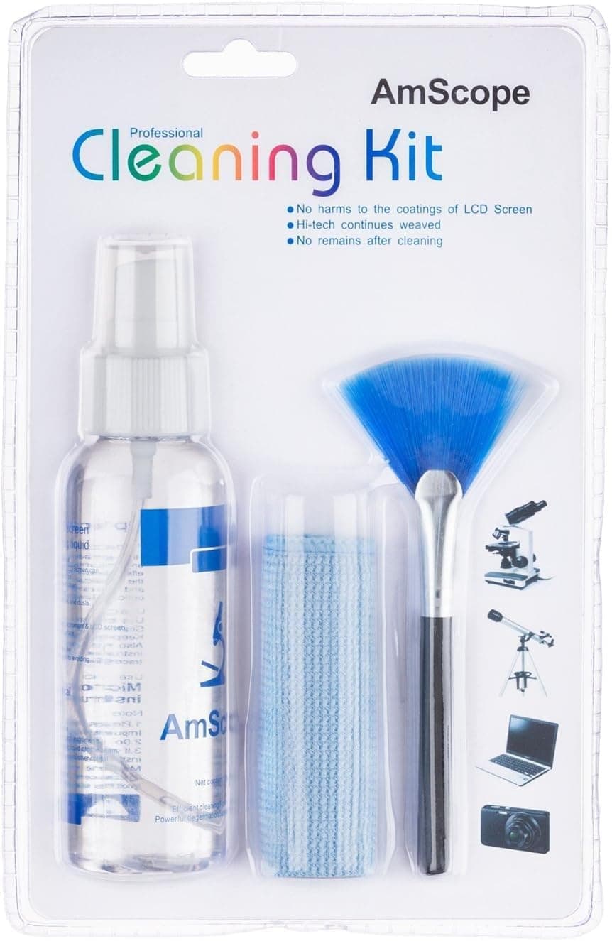 AmScope CKI 3 in 1 LCD Professional Cleaning Kit for Laptop TV Monitor and Camera Lens
