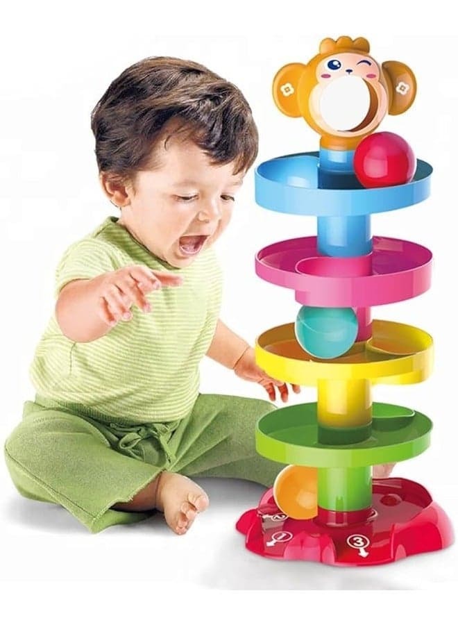 Stacking Tower Baby Toddler Development Toys, Educational Gifts for 1-2 Year Olds, Ball Drop & Roll Swirling Toys, Birthday Gifts for Kids, Early Learning Activity Toys, Montessori