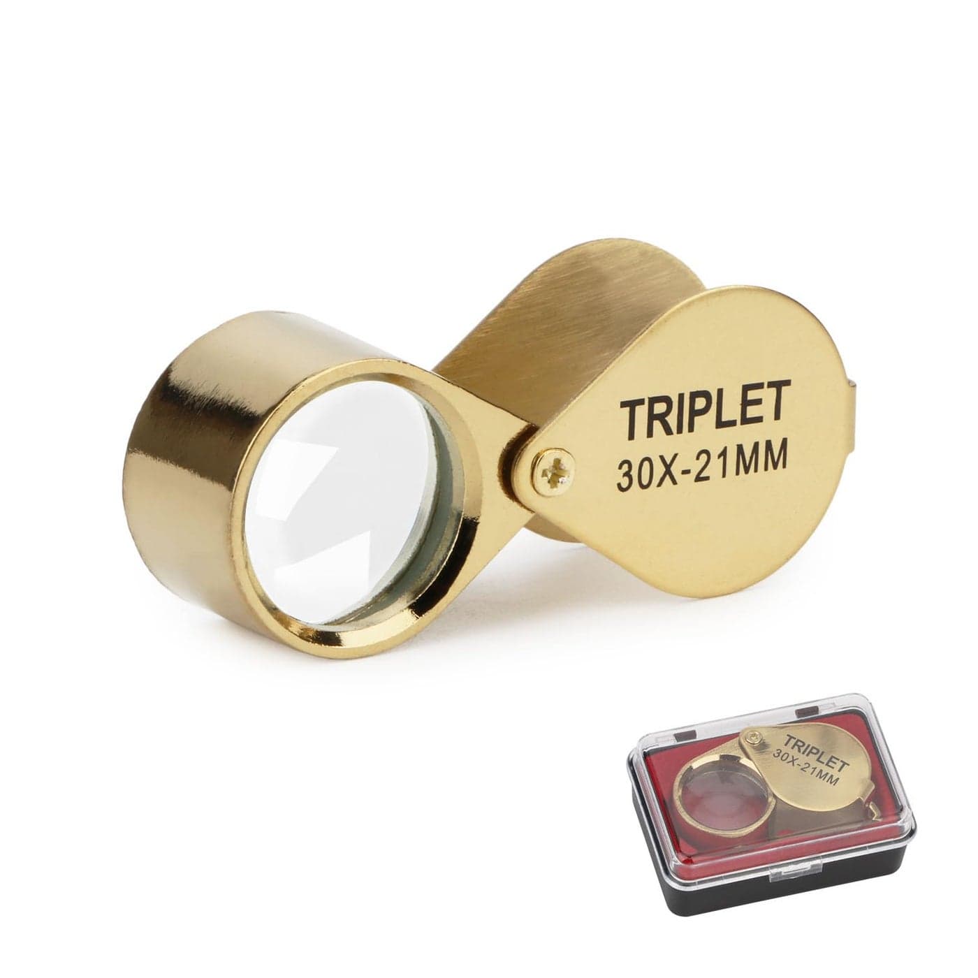 Rongon Jewelers Loupe 30X Magnifier Pocket Magnifying Glass Portable Loupe with Retractable Lens Case for Watch Making Jewelry Antiques Coin Collectors Stamp Inspection 30X21mm