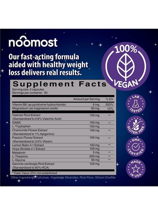Sleep Aid Pills (Sleeping Pills for Adults Extra Strong) / Natural Sleep Aids for Adults Extra Strength w/Garcinia Cambogia, Melatonin, Valerian Root - Vegan Cap