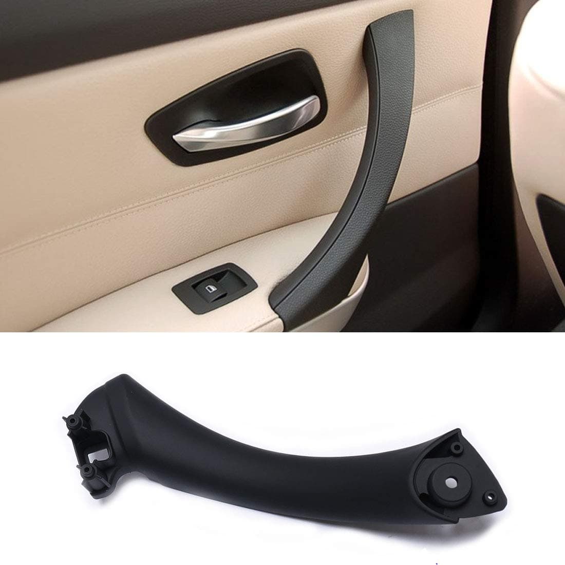 Jaronx Left Side Door Pull Handle for BMW 3 Series E90E91 Left Rear Door Handle Inner Part Panel Support Bracket FitsBMW 323 325 328 330 335Black