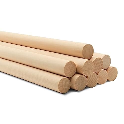Wooden Dowel Rod 1 Inch x 72 Inch Wood Dowels Pack of 2 Wooden Dowels for Crafts Unfinished Hardwood Wooden Dowels Rods Strong Wood Rod Dowels for Crafting and DIYers