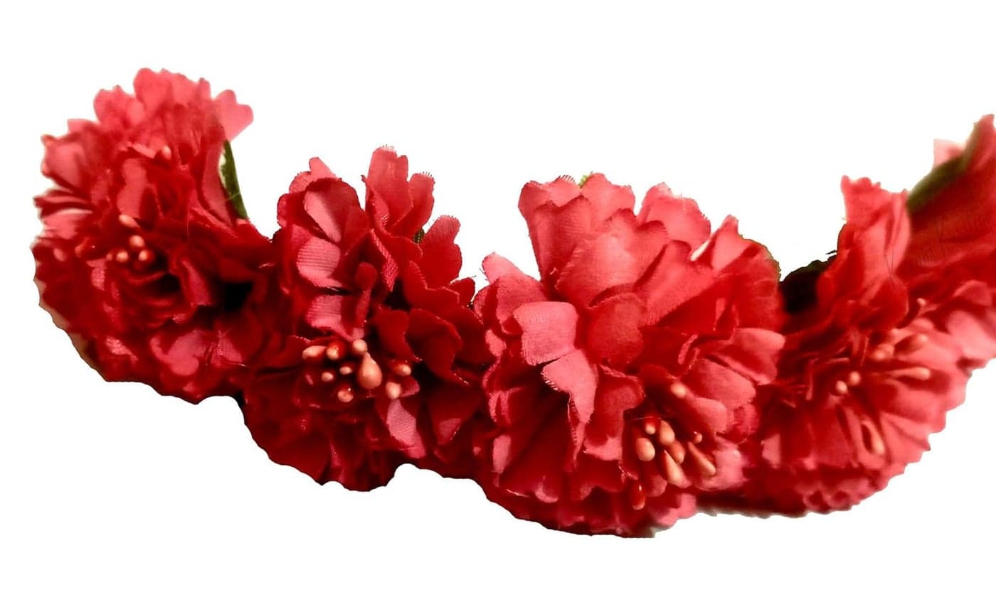 Artificial Pich Flower Bun Brooch Veni Hair Accessories