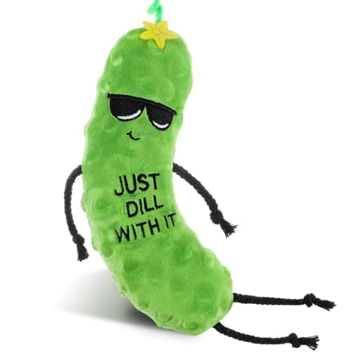 Motionchic Encouragement Pickle Plushie Positive Cucumber Plush Toys Funny Food Plush Toy Soft Plushie for Women Men Friends Coworkers Gifts