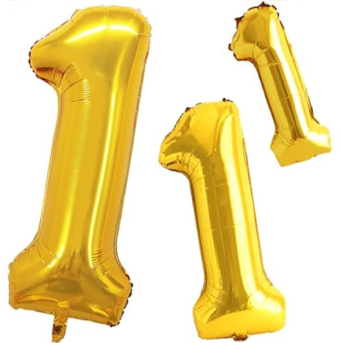 GOER Gold Foil Balloons Number 1Huge Number Balloons for 1st 11st Birthday Party Supplies Anniversary Decorations3 pcs42 inch32 inch16inch