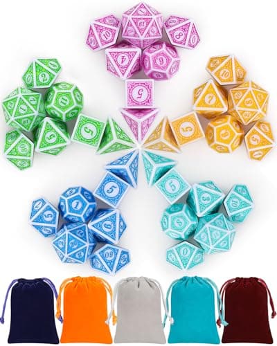 CiaraQ Polyhedral Dice Set DND Role Playing Dice for Dungeons and Dragons RPG Table Games MultiColor 35pcs