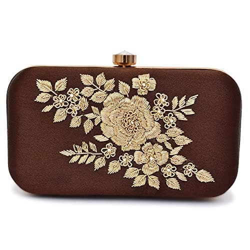 For The Beautiful You Big Flower Women's Clutch (Brown)