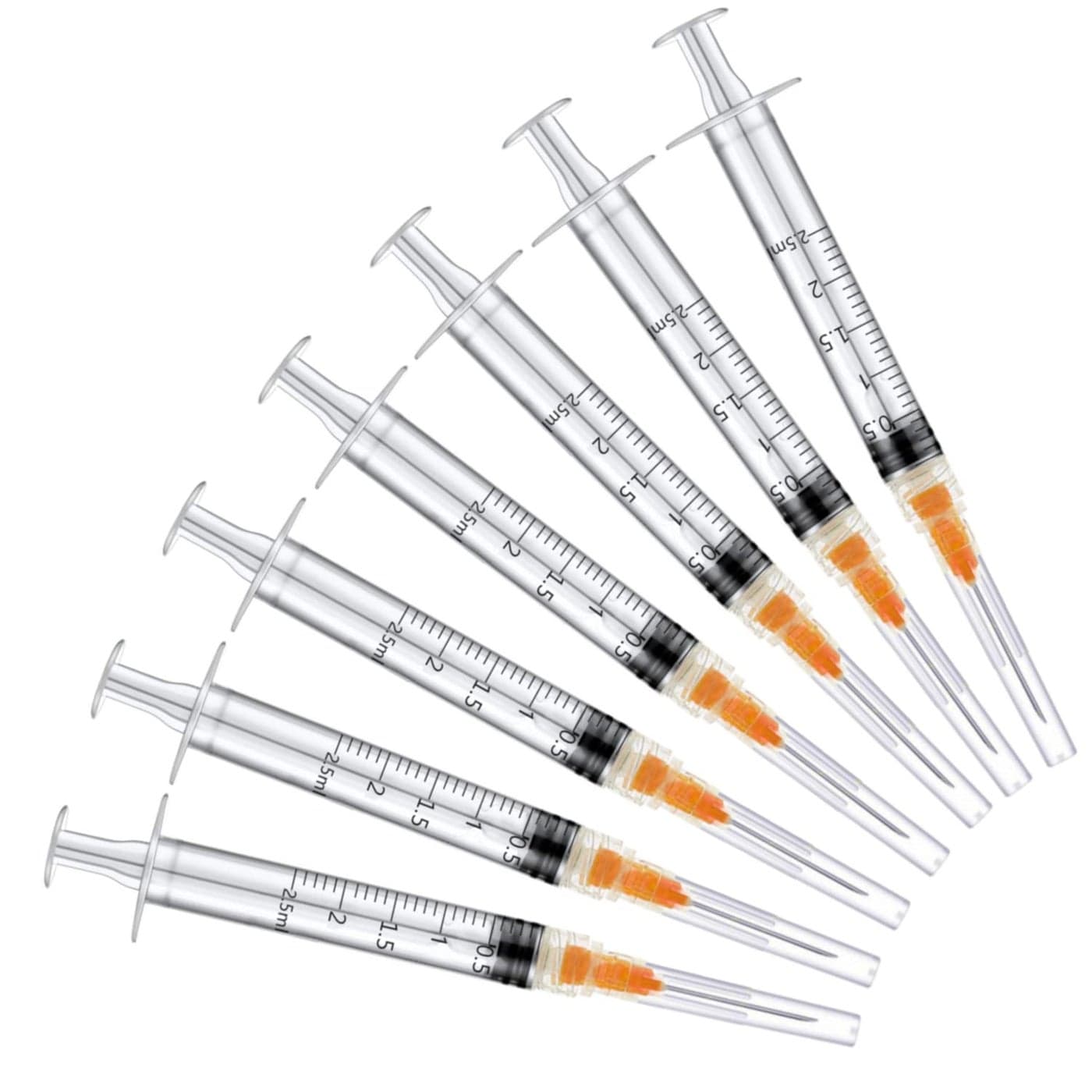100 Pack 25ml with 25Ga Disposable Plastic Measuring Lab Supplies Individually Sealed Wrapped