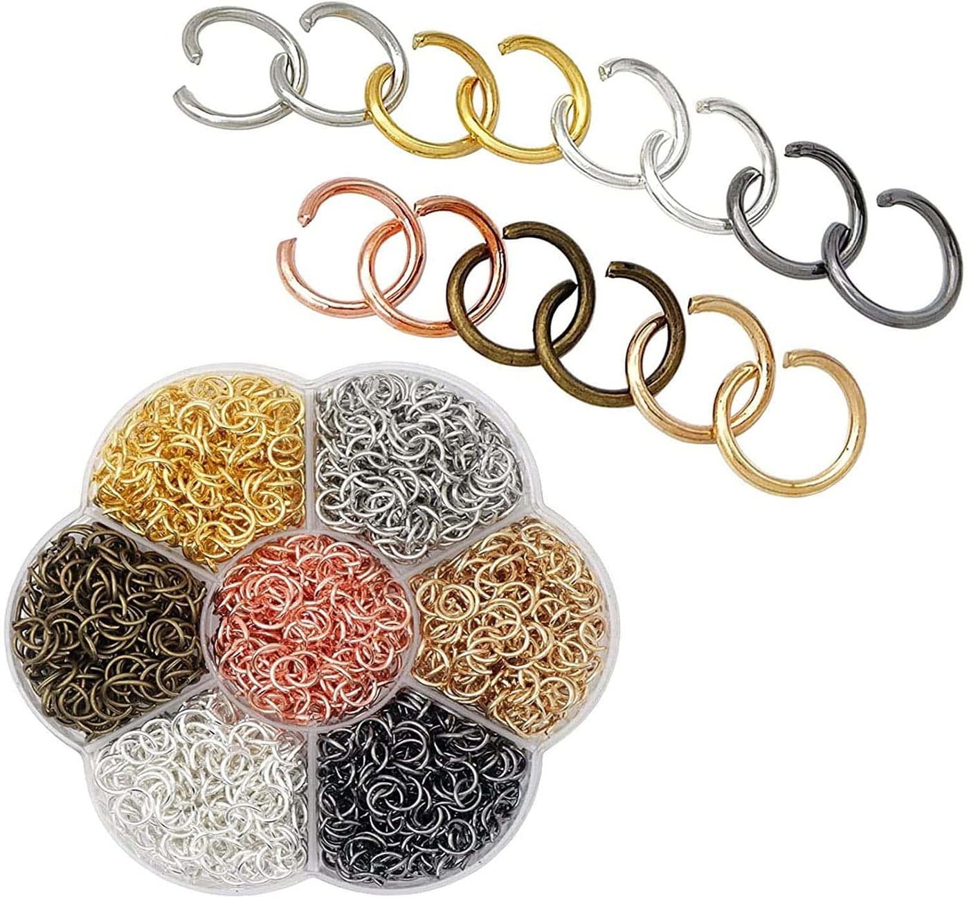DIY Crafts 300 Only Jump Rings, Swivel Clasp Metal Lanyard Snap Hook Lobster Claw Clasps Keychain Rings Open Rings Eye Screws Pins for Jewelry Crafts (300 Only Jump Rings, Gun Metal)