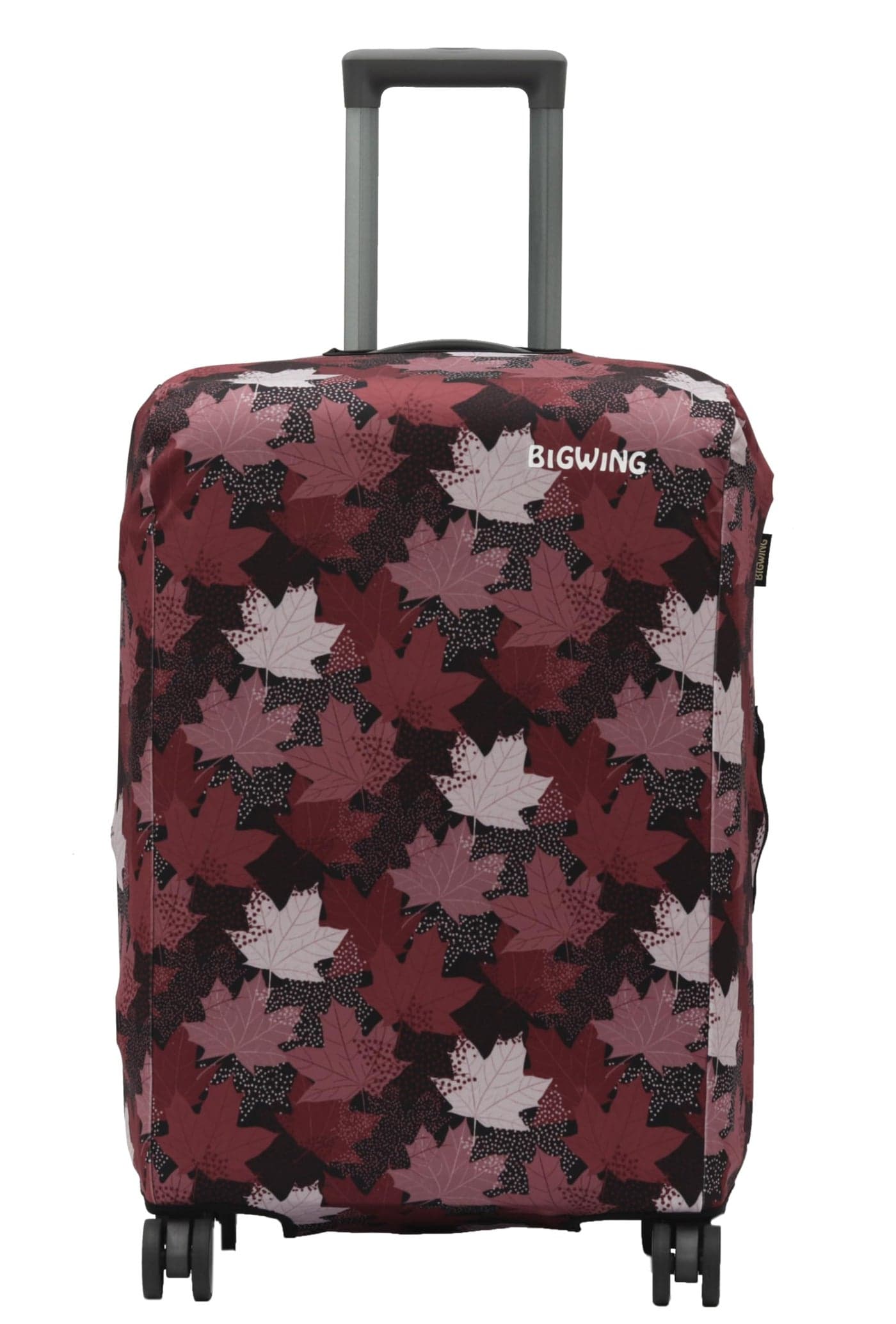 BIGWING Protective Cover in Polyester Fabric with Leaf Print for | Small Size 20' inch 55 cm | Hard Luggage Trolley Bag Cover (Fits Only On Fiber - Plastic Trolley Bag)