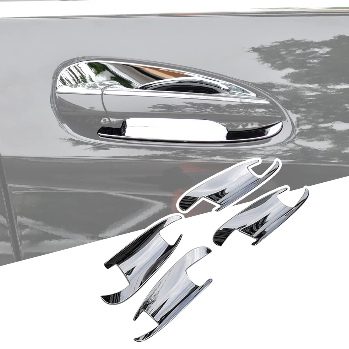 Chrome Door Handle Inserts Cup trim Fit For MercedesBenz C W204 GLK X204 ML GL GLS GLE Class W166 X166 2013 2014 2015 2016 2017 2018
