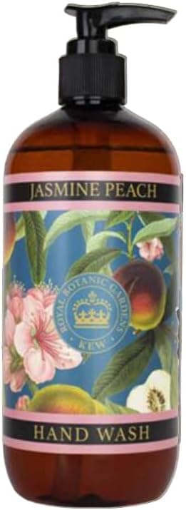 The English Soap Company Kew Gardens Hand Wash Refreshing Botanical Wash with a Rich Lather Enriched with Soothing Aloe Vera and Vitamin E Jasmine Peach Scent 500ml