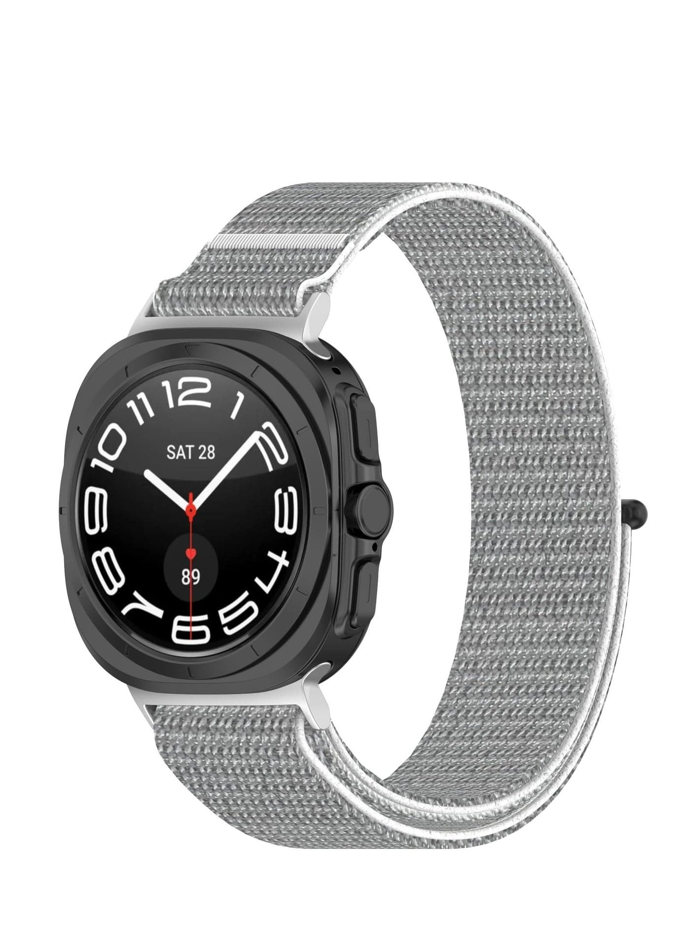 No Gap Nylon Strap Compatible with Samsung Galaxy Watch 7 Ultra Band Woven Nylon Sport Replacement Bands for Galaxy Watch 7 Ultra 47mm Women Men Wristband (Sea shell)